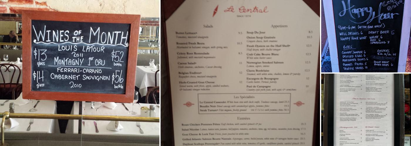 Le Central Menu