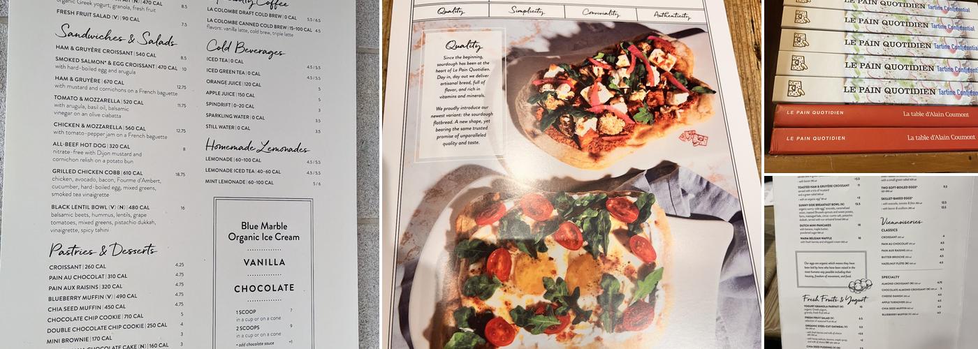 Le Pain Quotidien Menu