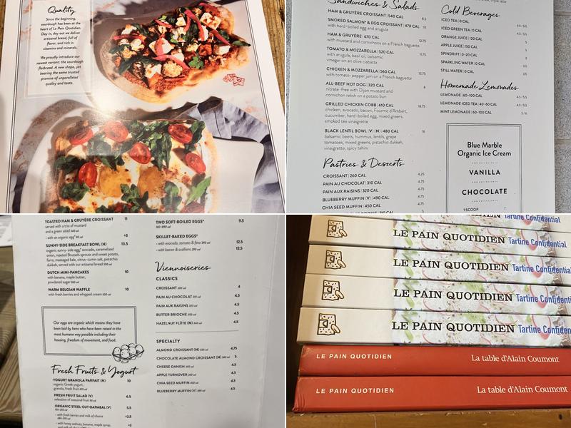 Le Pain Quotidien Menu