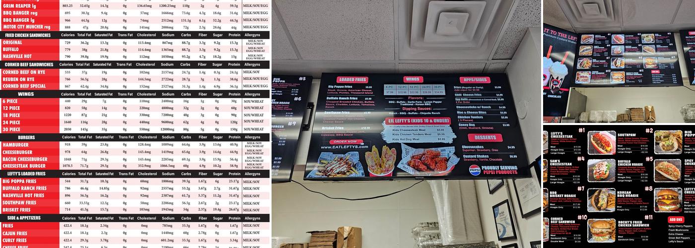 Lefty's Ypsilanti Menu