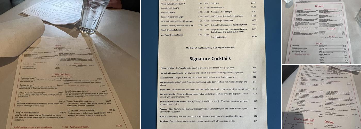 Letty's Menu