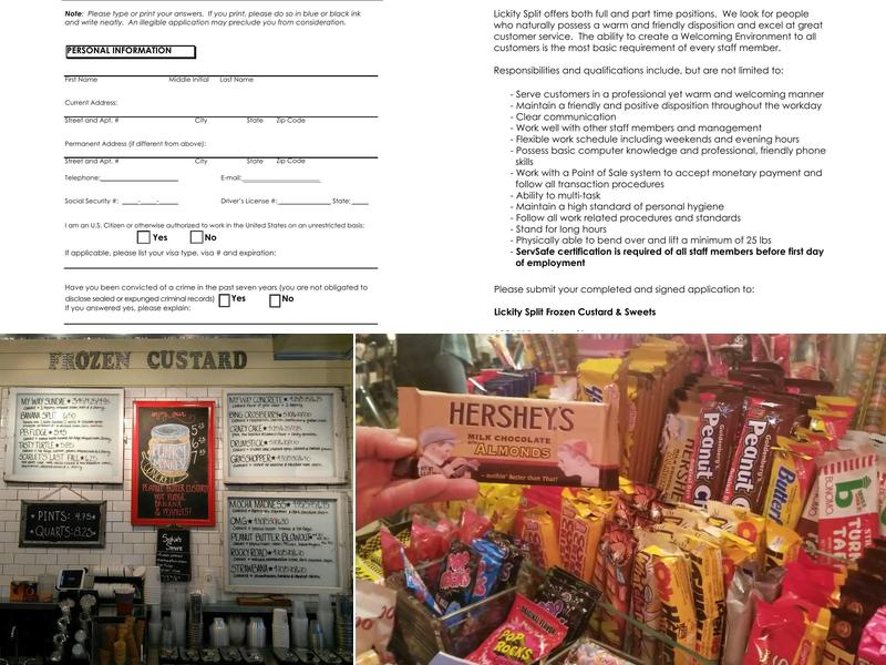 Lickity Split Frozen Custard & Sweets LLC Menu