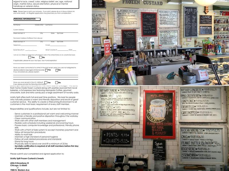 Lickity Split Frozen Custard & Sweets LLC Menu