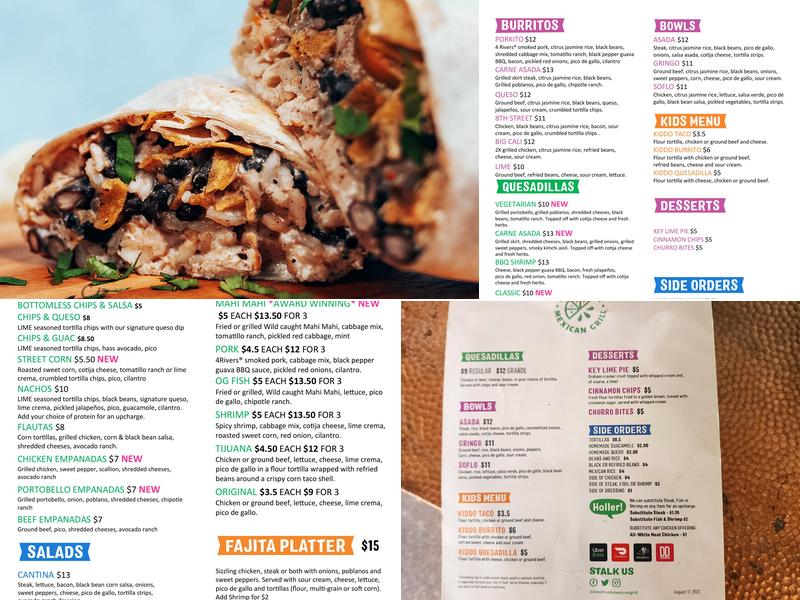 Lime Fresh Mexican Grill Menu