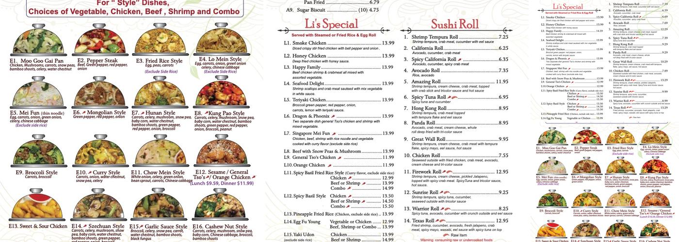 Li's Chinese Kitchen Menu