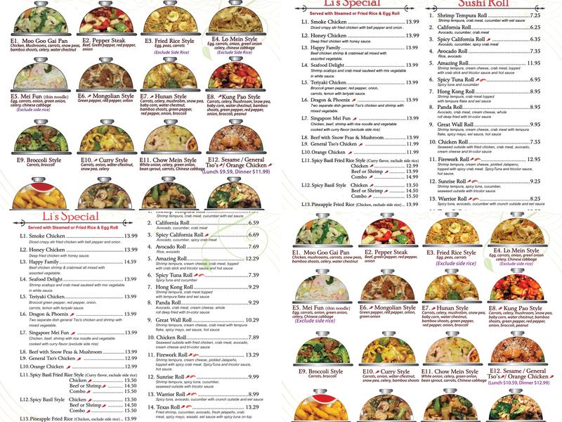 Li's Chinese Kitchen Menu