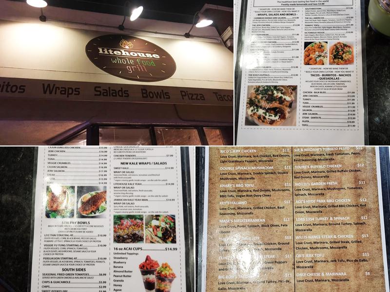 LiteHouse Whole Food Grill Menu
