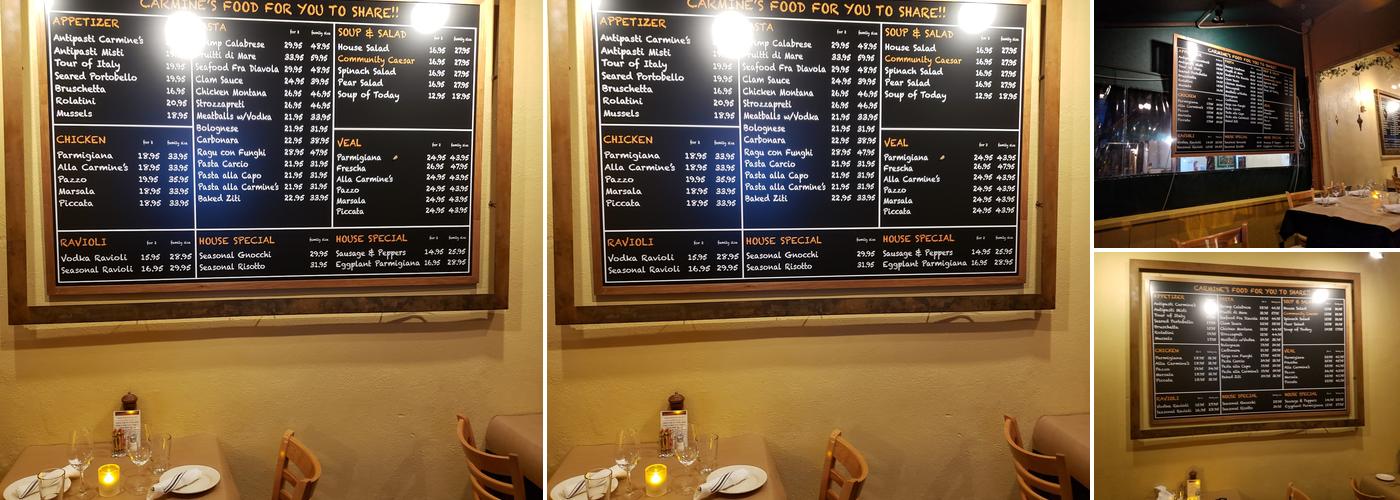 Carmine's on Penn Menu