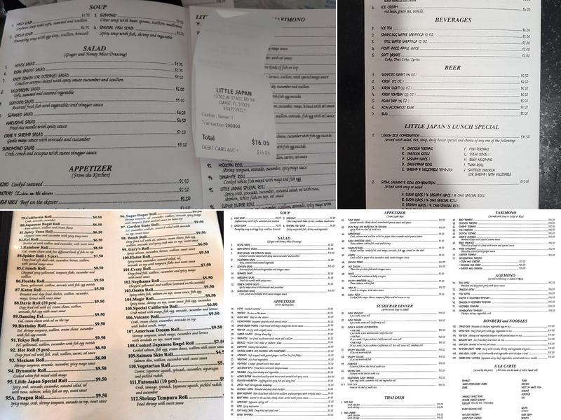 Little Japan Restaurant Menu