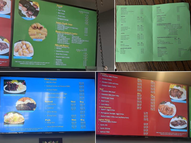 L&L Hawaiian Barbecue Menu