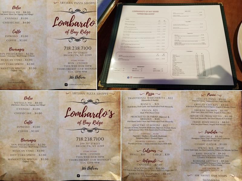 Lombardo’s of Bay Ridge Menu