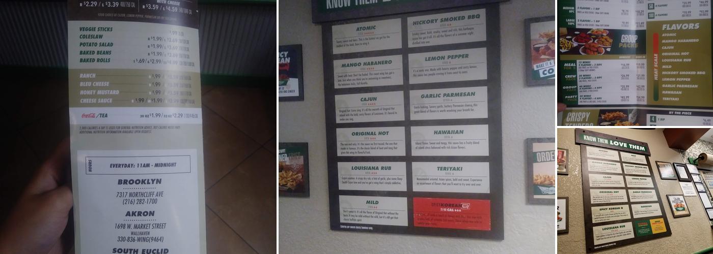 Wingstop Menu