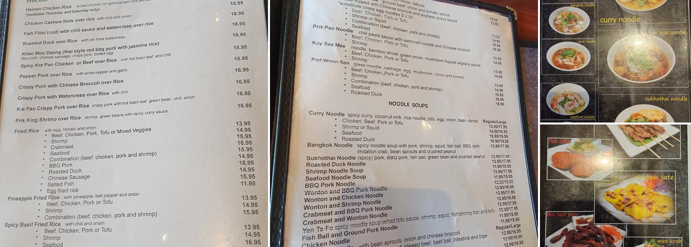 Long Beach Thai Restaurant Menu