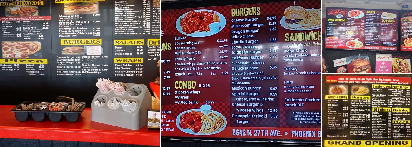 Long Wong's Menu