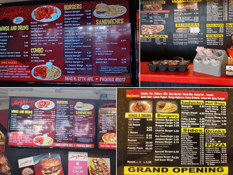Long Wong's Menu