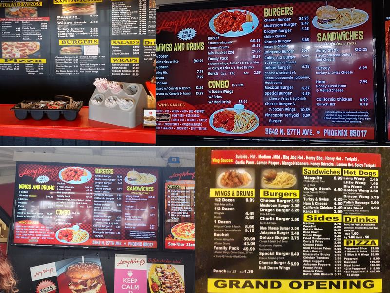 Long Wong's Menu