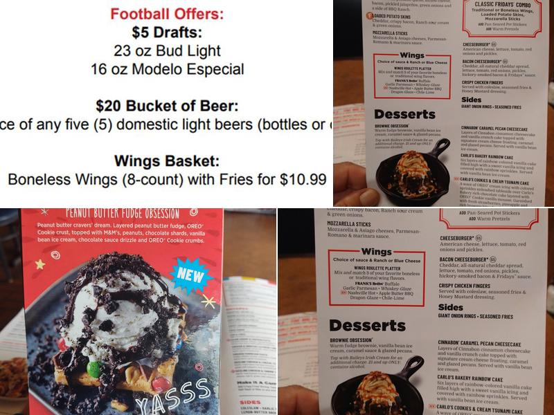 TGI Fridays Menu