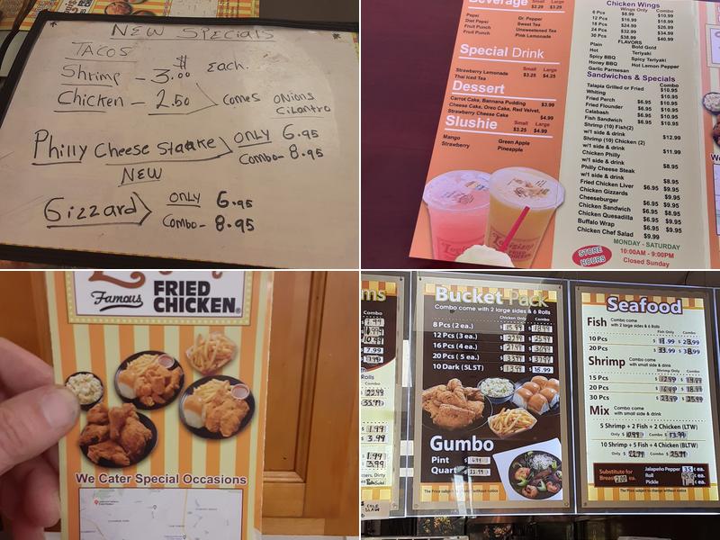 Louisiana Famous Fried Chicken Menu