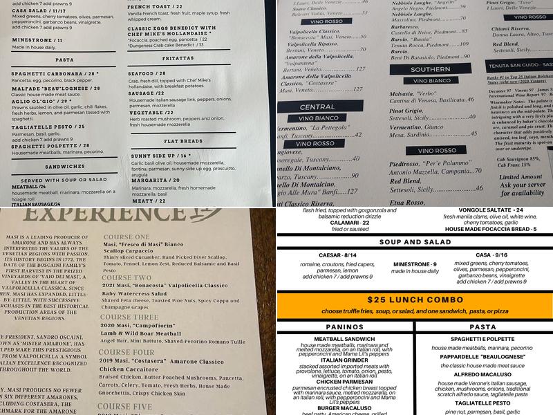 Macaluso's Italian Restaurant Menu