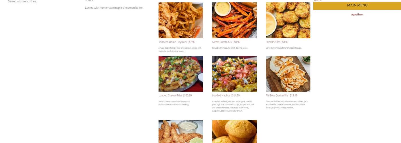 Lucilles Bad to the Bone BBQ Menu