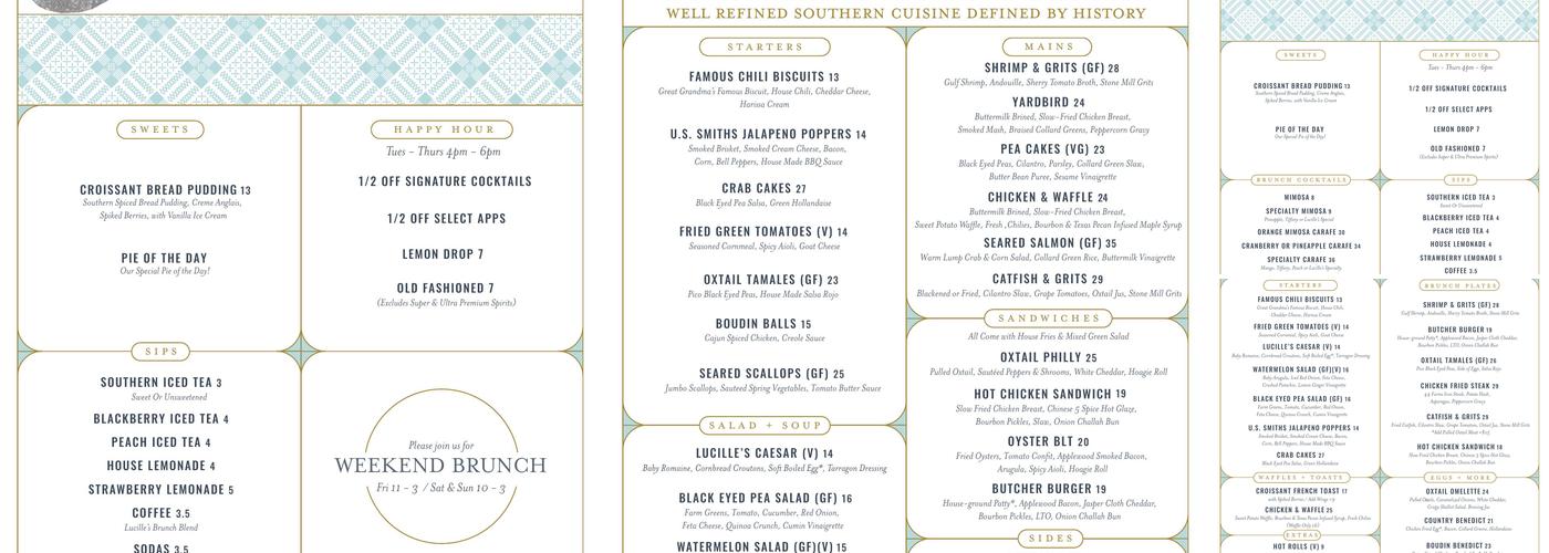 Lucille's Menu