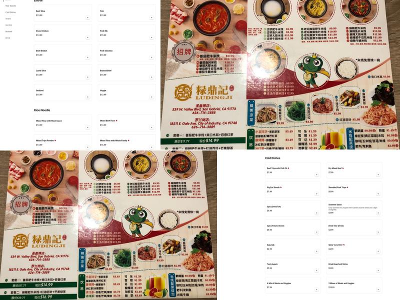 LuDingJi Noodles Menu