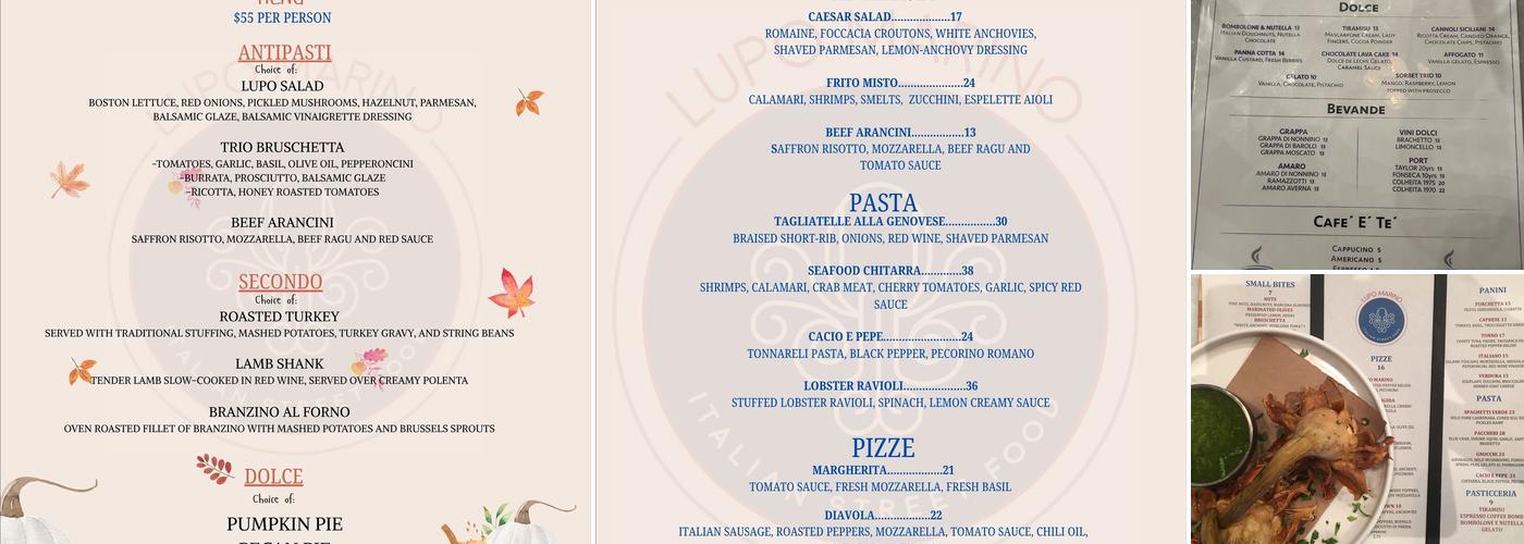 Lupo Marino Menu
