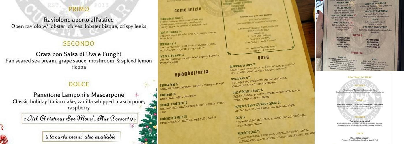 Lupo Verde Menu