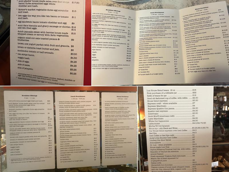 Lux Central Menu