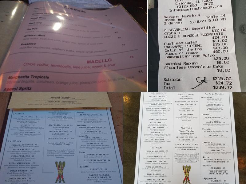 Macello Menu