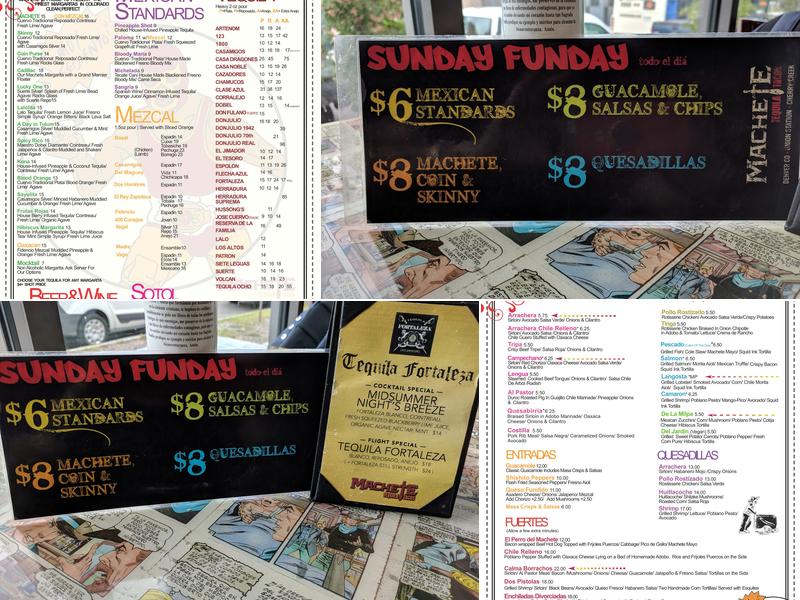 Machete Tequila + Tacos Menu