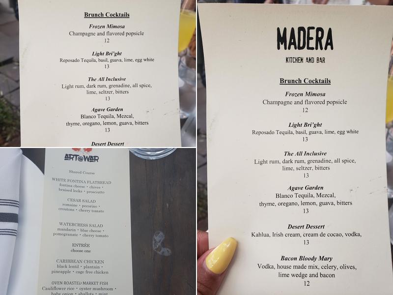 Madera Kitchen Menu