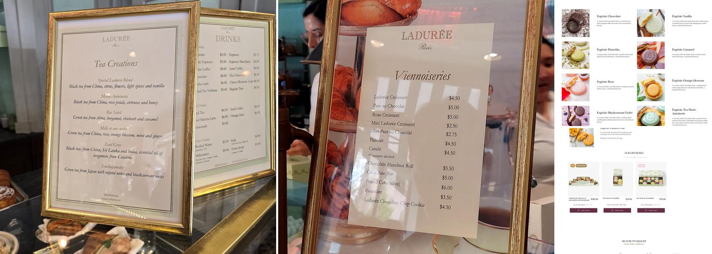 Ladurée Menu
