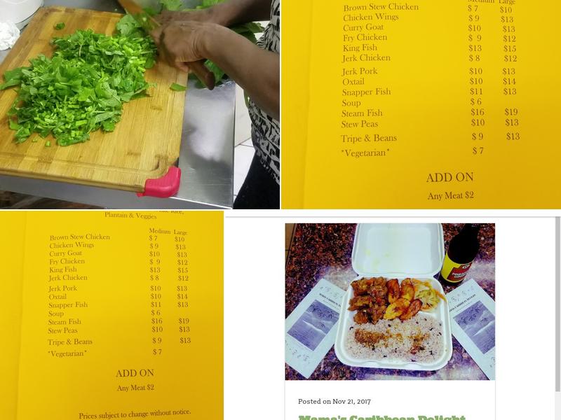 Mama's Caribbean Delight Menu
