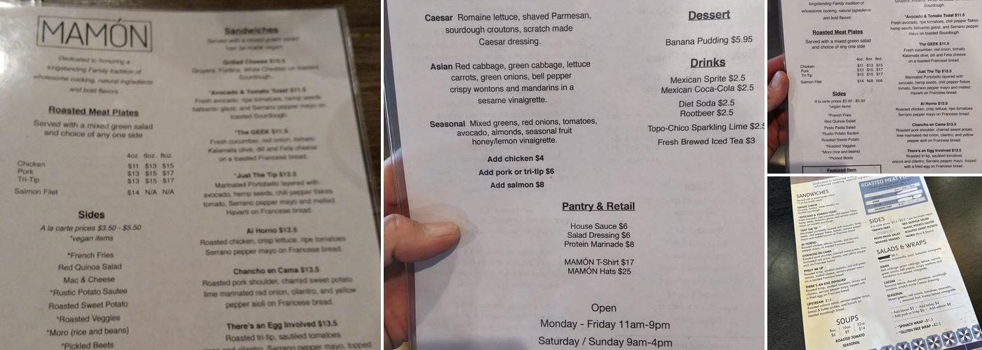 MAMON Menu