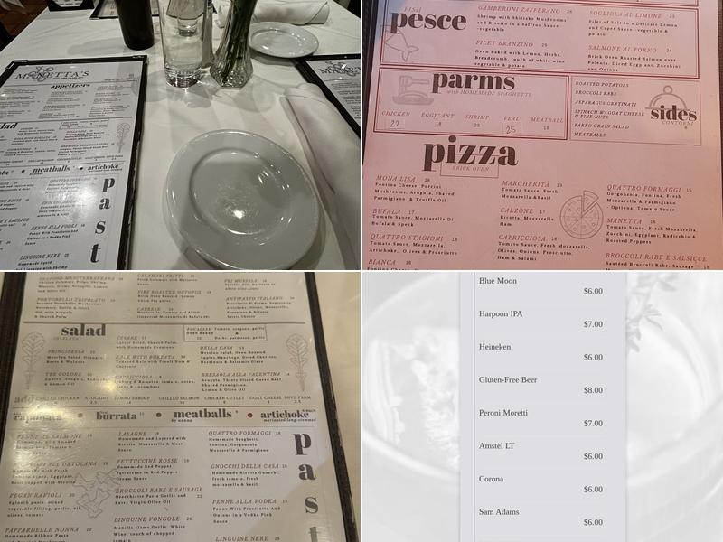 Manetta's Ristorante Menu