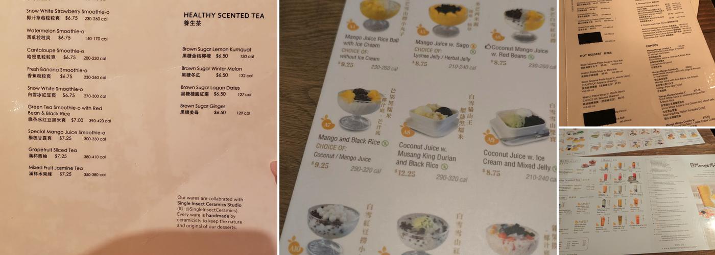 Mango Mango Artisan Lab Menu