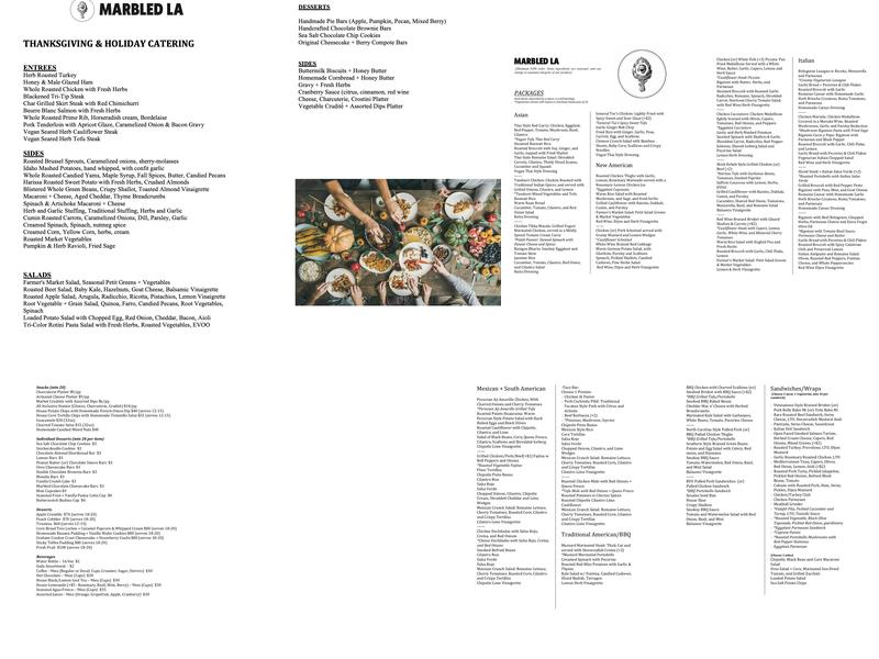 Marbled LA Menu
