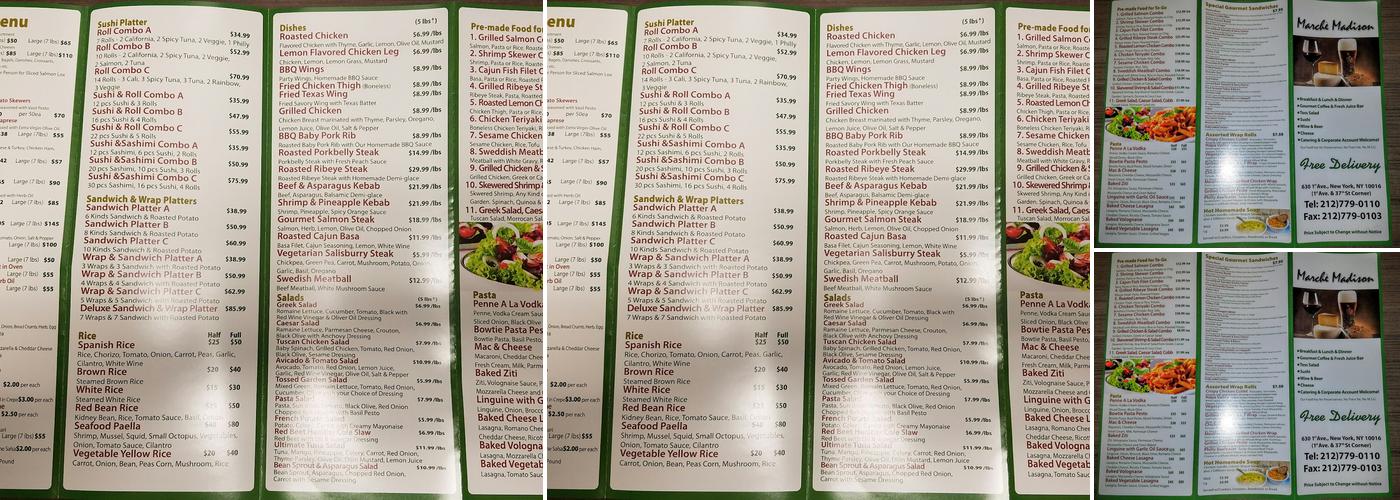 Marche Madison Menu