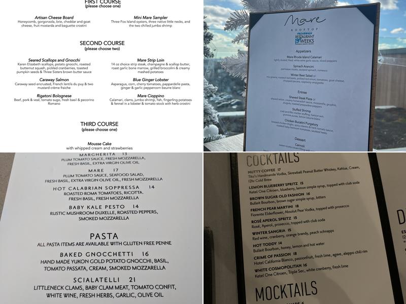 Mare Rooftop Menu