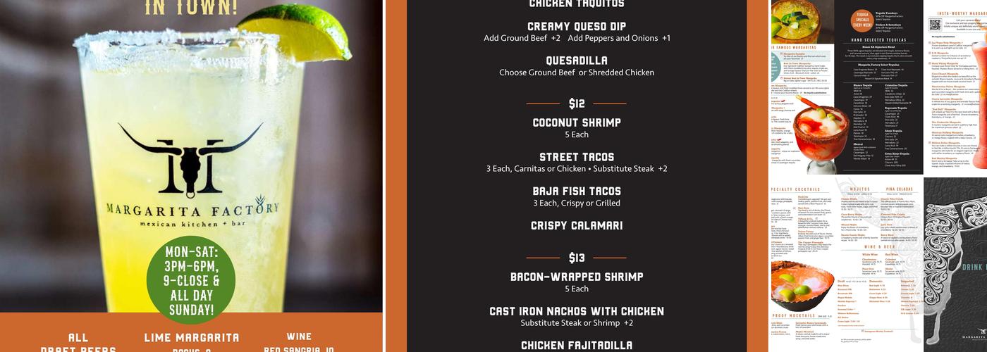 Margarita Factory Hazel Dell Menu