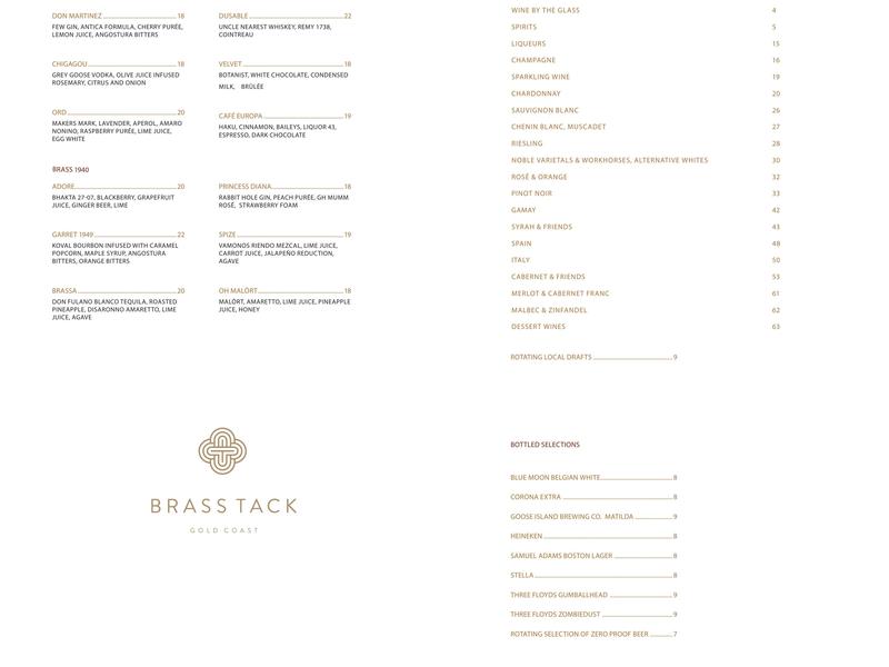Brass Tack Menu