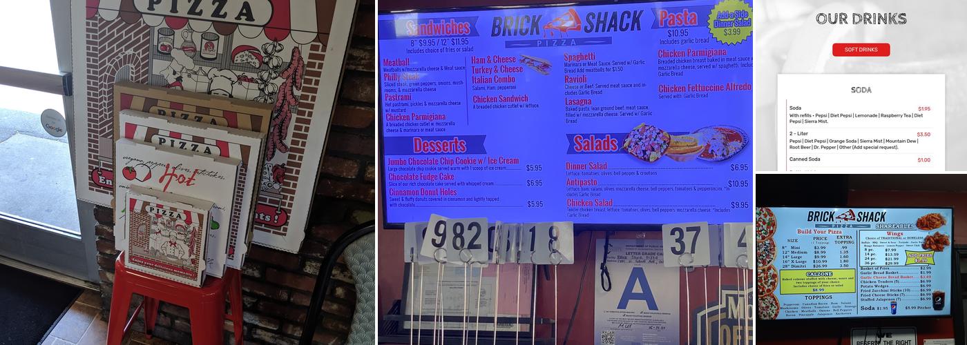 Brick Shack Pizza Menu