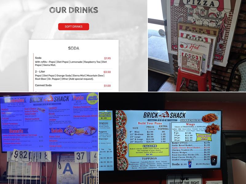 Brick Shack Pizza Menu