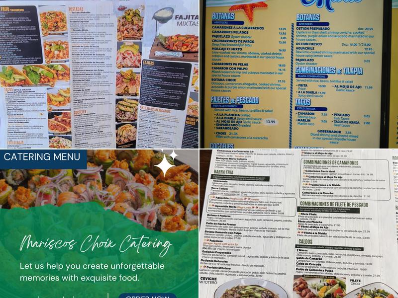 Mariscos Choix Menu