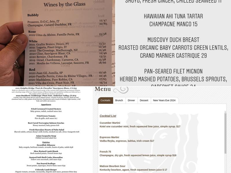 Matisse Menu