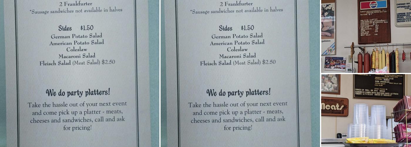 Mattern’s Sausage & Deli Menu