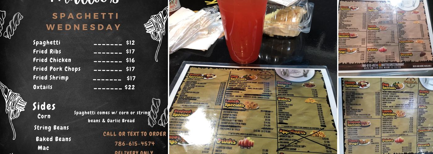 Mattie's @ Jumbos Menu