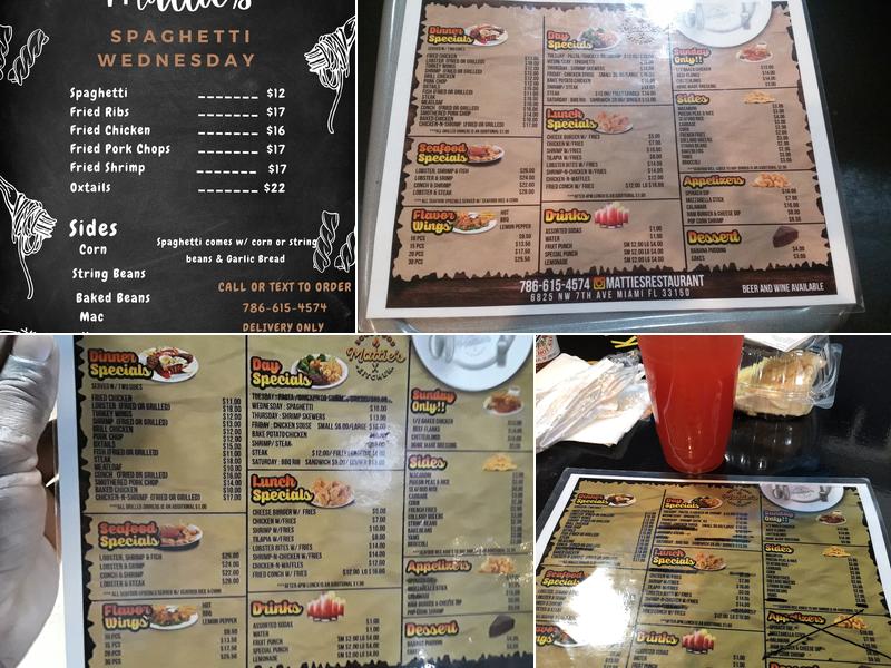 Mattie's @ Jumbos Menu