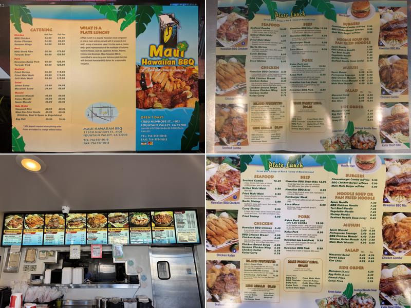 Maui Hawaiian BBQ Menu